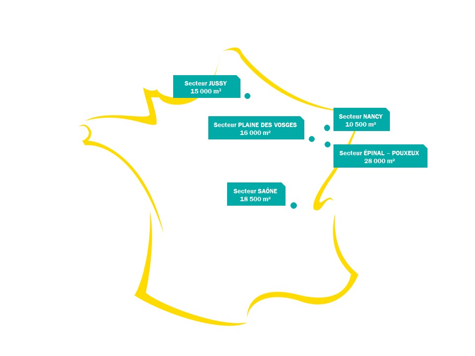 Carte des implantations des sites logistiques